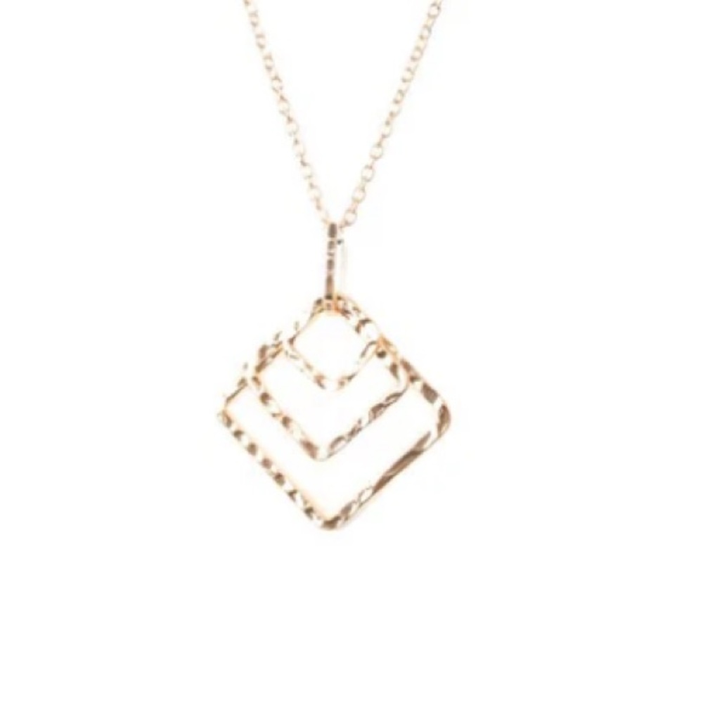 Paparazzi Necklace with earrings ❤️ Square It Up ❤️ Rose Gold Necklace ❤️